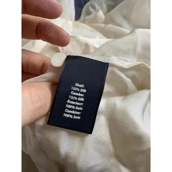 Elizabeth And James S/M Sheer Cream Long Sleeves Silk Blouse Top Tunic Small - Picture 8 of 9